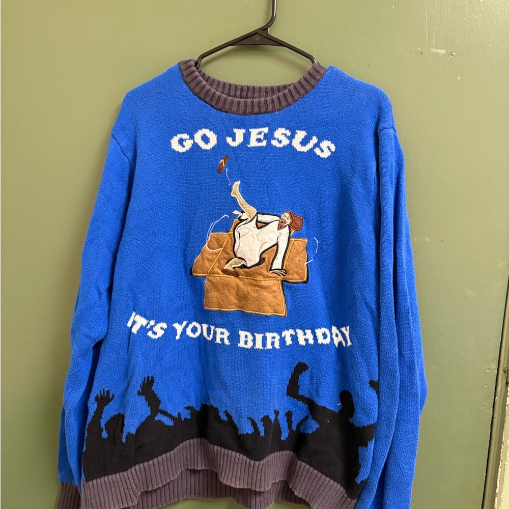 Blue Graphic Men's Sweater